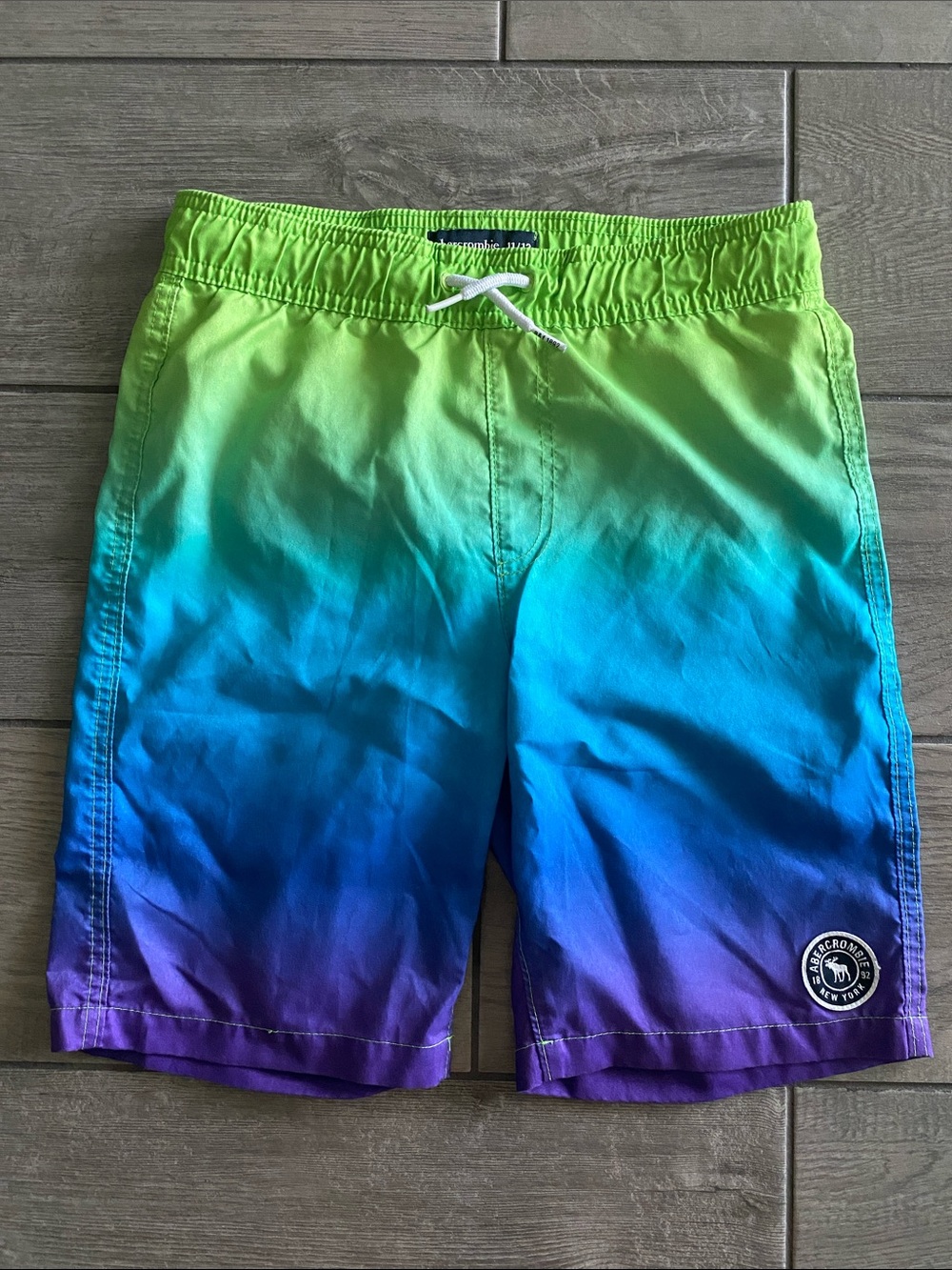 Abercrombie Kids Boys Swimsuit Trunks - Green/Blue/Purple Ombre